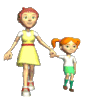 GIF animado (70921) Madre hija caminando