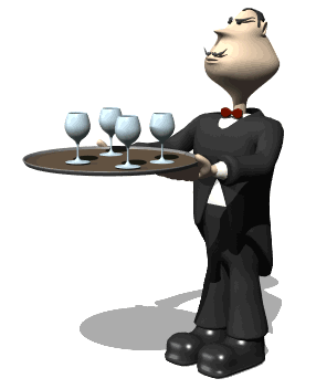 GIF animado (72165) Mayordomo sirviendo bebidas