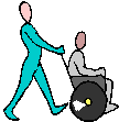 GIF animado (71566) Medico empujando silla de ruedas