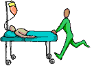 GIF animado (72224) Medico llevando a un paciente en camilla