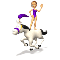 GIF animado (64368) Mujer acrobata caballo