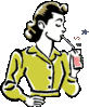 GIF animado (70716) Mujer bebiendo batido