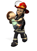 GIF animado (71522) Mujer bombero rescatando a una nina