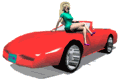 GIF animado (70718) Mujer coche descapotable