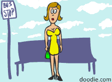 GIF animado (70719) Mujer esperando autobus