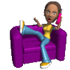 GIF animado (63792) Mujer hablando en sofa