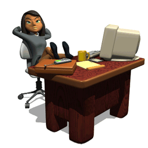 GIF animado (65141) Mujer piernas escritorio