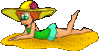 GIF animado (70826) Mujer tumbada arena