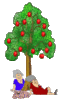 GIF animado (73287) Mujeres bajo manzano