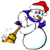 GIF animado (60311) Muneco nieve barriendo
