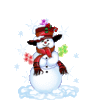 GIF animado (60422) Muneco nieve cohetes