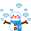 GIF animado (60254) Muneco nieve corazones