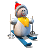 GIF animado (60385) Muneco nieve d esquiando