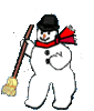 GIF animado (60334) Muneco nieve escoba
