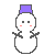 GIF animado (60261) Muneco nieve gorro lila
