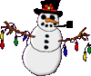 GIF animado (60434) Muneco nieve luces
