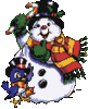 GIF animado (60439) Muneco nieve pajaro