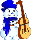 GIF animado (60446) Muneco nieve tocando villancico