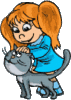 GIF animado (70965) Nina acariciando gato