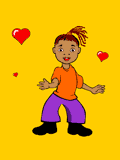 GIF animado (70972) Nina bailando corazones
