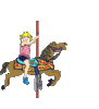 GIF animado (70890) Nina caballo tiovivo