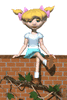 GIF animado (70959) Nina sentada muro