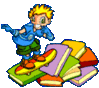GIF animado (71052) Nino monopatin libros