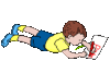 GIF animado (71078) Nino tumbado dibujando