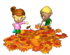 GIF animado (66294) Ninos jugando hojas