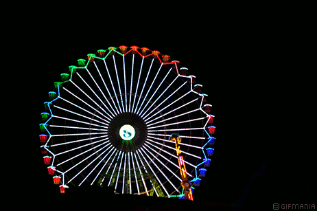 Imagen GIF de Noria alumbrada animado