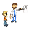 GIF animado (72289) Oculista con un nino