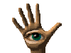 GIF animado (71219) Ojo en la palma de la mano