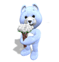 GIF animado (73123) Oso ramo rosas blancas