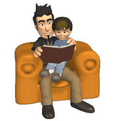 GIF animado (70932) Padre leyendo hijo