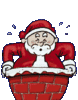 GIF animado (60831) Papa noel atascado chimenea