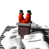 GIF animado (60832) Papa noel atascado chimenea