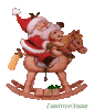 GIF animado (60699) Papa noel caballito madera
