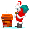 GIF animado (60848) Papa noel chimenea humo