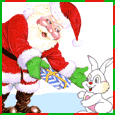 GIF animado (60953) Papa noel conejo regalo