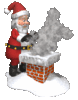 GIF animado (60853) Papa noel humo chimenea