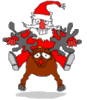 GIF animado (60975) Papa noel montando reno