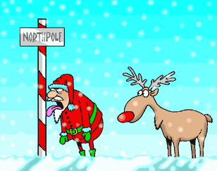 GIF animado (60986) Papa noel rudolph polo norte