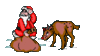 GIF animado (61010) Papa noel saco reno