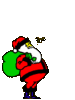 GIF animado (61012) Papa noel saco verde