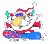 GIF animado (60913) Papa noel snowboard