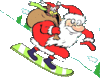 GIF animado (60914) Papa noel snowboard