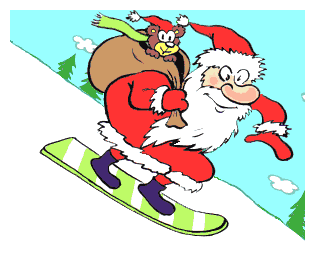 GIF animado (60915) Papa noel snowboard