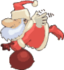 GIF animado (61015) Papa noel volando saco
