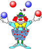 GIF animado (72150) Payaso haciendo malabares