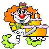 GIF animado (72353) Payaso partiendo la tarta